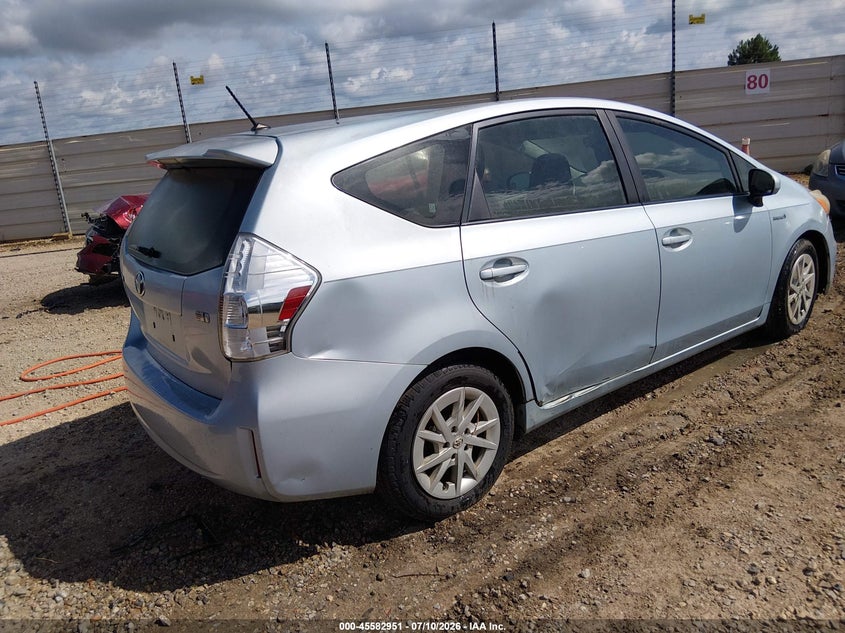 2012 Toyota Prius v VIN JTDZN3EU7C3141124 IAAI salvage auction — RIGHT SIDE, Clear (Alabama), sold $25 on 2026-07-21 (photo 4)