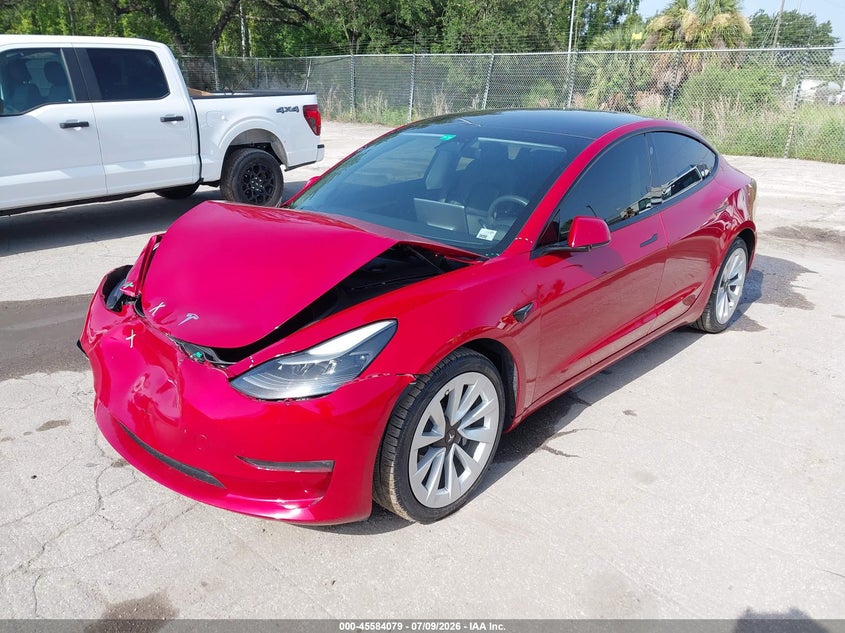 2022 Tesla Model 3 VIN 5YJ3E1EB3NF126991 IAAI salvage auction — FRONT END, Rebuildable (Florida), sold $6,800 on 2026-07-30 (photo 2)