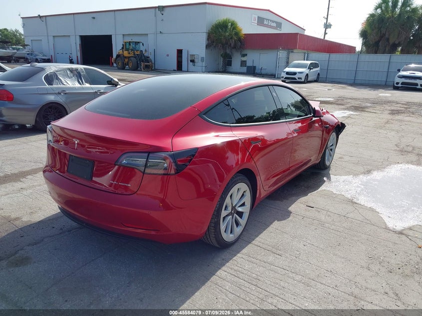 2022 Tesla Model 3 VIN 5YJ3E1EB3NF126991 IAAI salvage auction — FRONT END, Rebuildable (Florida), sold $6,800 on 2026-07-30 (photo 4)