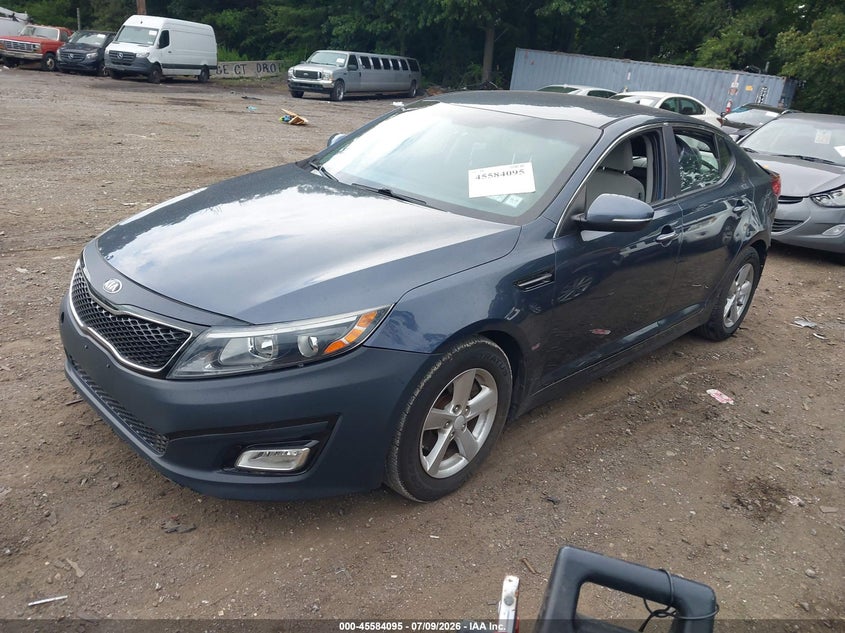 2015 Kia Optima VIN KNAGM4A70F5588772 IAAI salvage auction — REAR END, Mv-907A (New York), sold $500 on 2026-07-28 (photo 2)