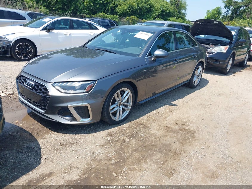 2024 Audi A4 VIN WAUEAAF43RN013499 IAAI salvage auction — FRONT END, Salvage Title, sold $5,600 on 2026-07-22 (photo 2)