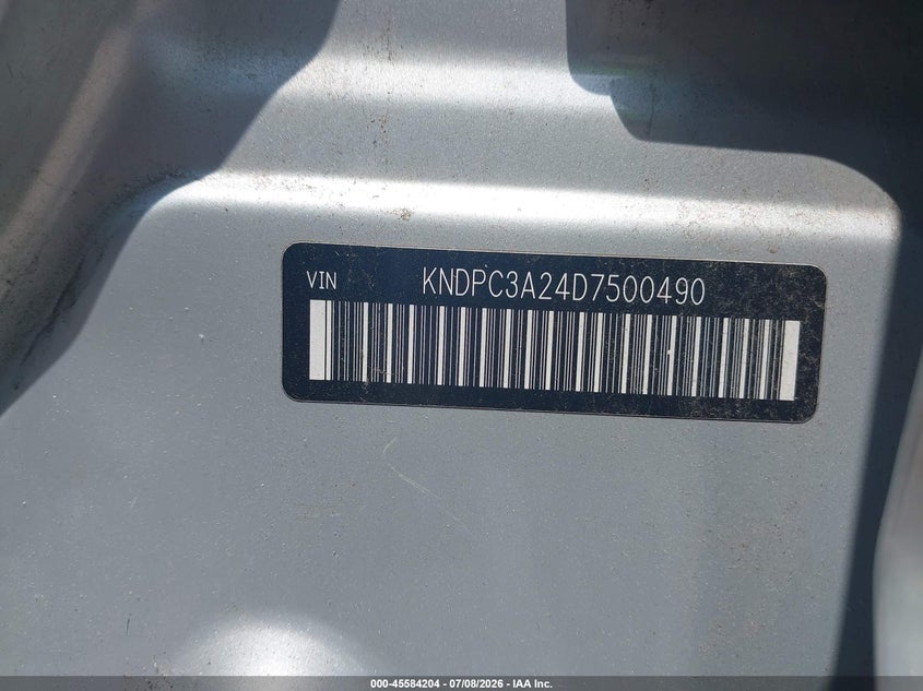 2013 Kia Sportage VIN KNDPC3A24D7500490 IAAI salvage auction — NORMAL WEAR, Clear (Tennessee), sold $2,900 on 2026-07-16 (photo 9)