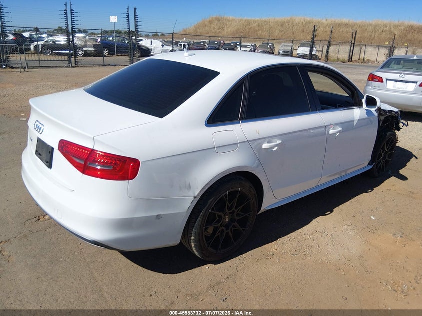2014 Audi A4 VIN WAUAFAFL1EN023160 IAAI salvage auction — NORMAL WEAR, Clear - Dealer Only (California), sold $25 on 2026-07-29 (photo 4)