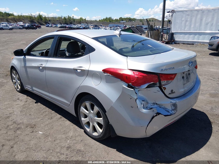 2013 Hyundai Elantra VIN KMHDH4AE1DU619471 IAAI salvage auction — REAR END, Salvage Title, sold $1,150 on 2026-07-28 (photo 3)