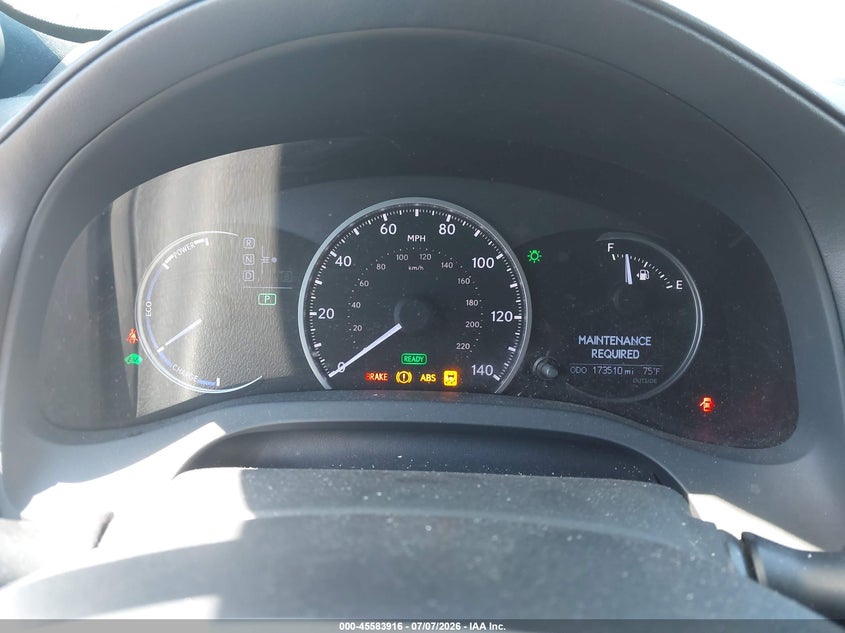 2013 Lexus Ct VIN JTHKD5BHXD2170372 IAAI salvage auction — NORMAL WEAR, Salvage Title, sold $2,500 on 2026-07-16 (photo 7)