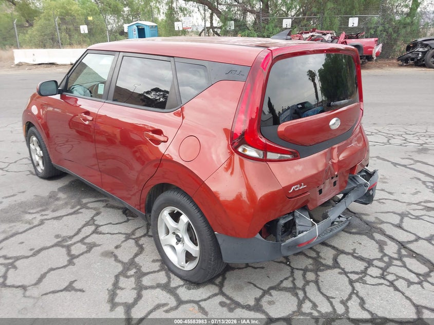 2020 Kia Soul VIN KNDJ23AU4L7052096 IAAI salvage auction — REAR END, Salvage Title, sold $2,600 on 2026-07-28 (photo 3)