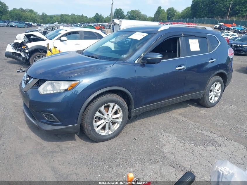 2015 Nissan Rogue VIN KNMAT2MT4FP555335 IAAI salvage auction — NORMAL WEAR, Clear (Pennsylvania), sold $25 on 2026-07-21 (photo 2)