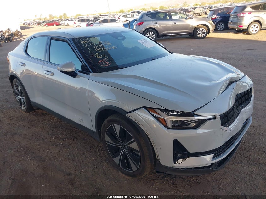 2023 Polestar 2 VIN YSMED3KA4PL158842 IAAI salvage auction — FRONT END, Wait Title, sold $7,500 on 2026-08-09 (photo 1)
