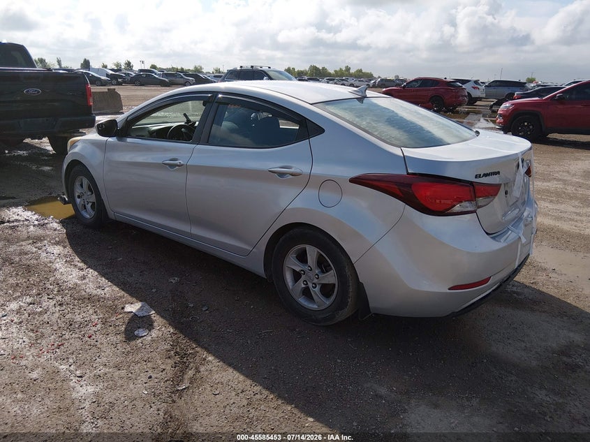 2014 Hyundai Elantra VIN KMHDH4AE4EU218661 IAAI salvage auction — REAR END, Salvage (Texas), sold $1,400 on 2026-07-22 (photo 3)