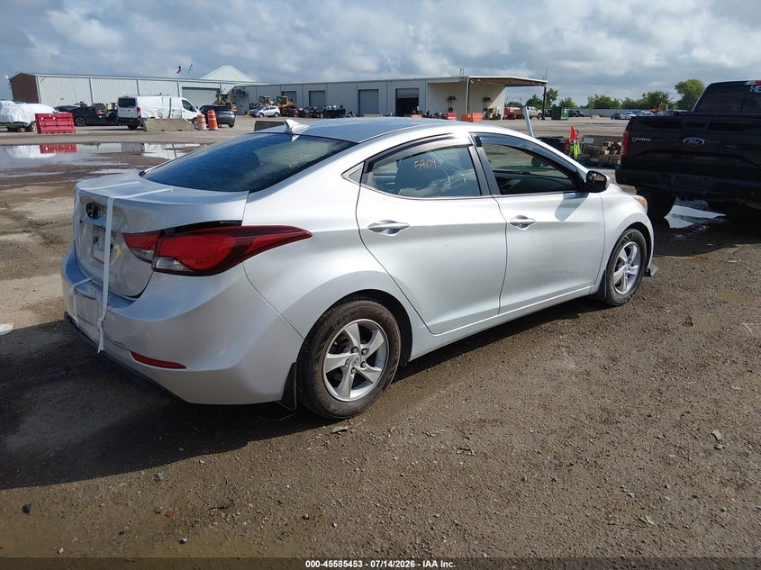 2014 Hyundai Elantra VIN KMHDH4AE4EU218661 IAAI salvage auction — REAR END, Salvage (Texas), sold $1,400 on 2026-07-22 (photo 4)