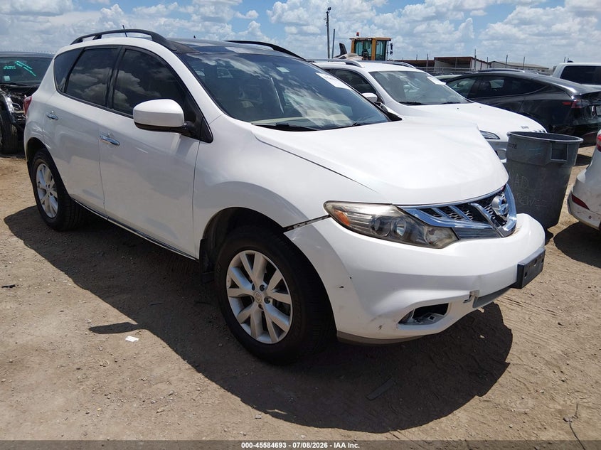 2012 Nissan Murano VIN JN8AZ1MU4CW103294 IAAI salvage auction — LEFT FRONT, Salvage Title, sold $200 on 2026-07-28 (photo 1)