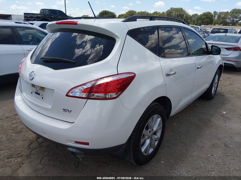 2012 Nissan Murano VIN JN8AZ1MU4CW103294 IAAI salvage auction — LEFT FRONT, Salvage Title, sold $200 on 2026-07-28 (photo 4)