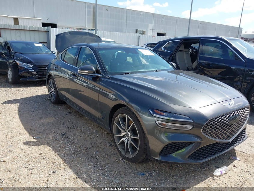 2023 Genesis G70 VIN KMTG34TA9PU131174 IAAI salvage auction — REAR END, Salvage Title, sold $7,350 on 2026-10-01 (photo 1)