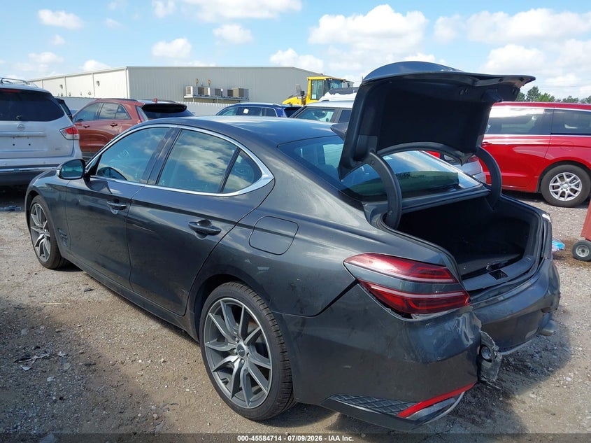 2023 Genesis G70 VIN KMTG34TA9PU131174 IAAI salvage auction — REAR END, Salvage Title, sold $7,350 on 2026-10-01 (photo 3)