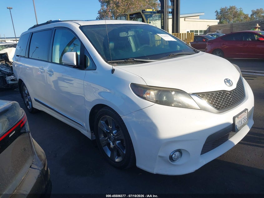 2012 Toyota Sienna VIN 5TDXK3DC7CS225919 IAAI salvage auction — REAR END, Salvage Certificate (California), sold $375 on 2026-07-24 (photo 1)