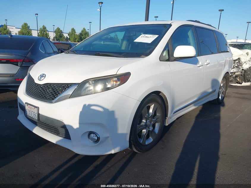 2012 Toyota Sienna VIN 5TDXK3DC7CS225919 IAAI salvage auction — REAR END, Salvage Certificate (California), sold $375 on 2026-07-24 (photo 2)