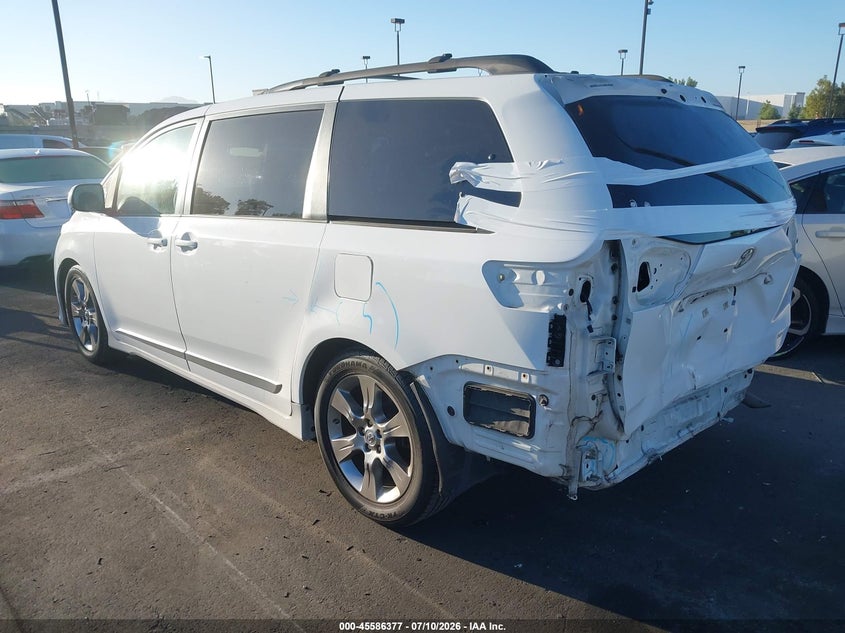 2012 Toyota Sienna VIN 5TDXK3DC7CS225919 IAAI salvage auction — REAR END, Salvage Certificate (California), sold $375 on 2026-07-24 (photo 3)
