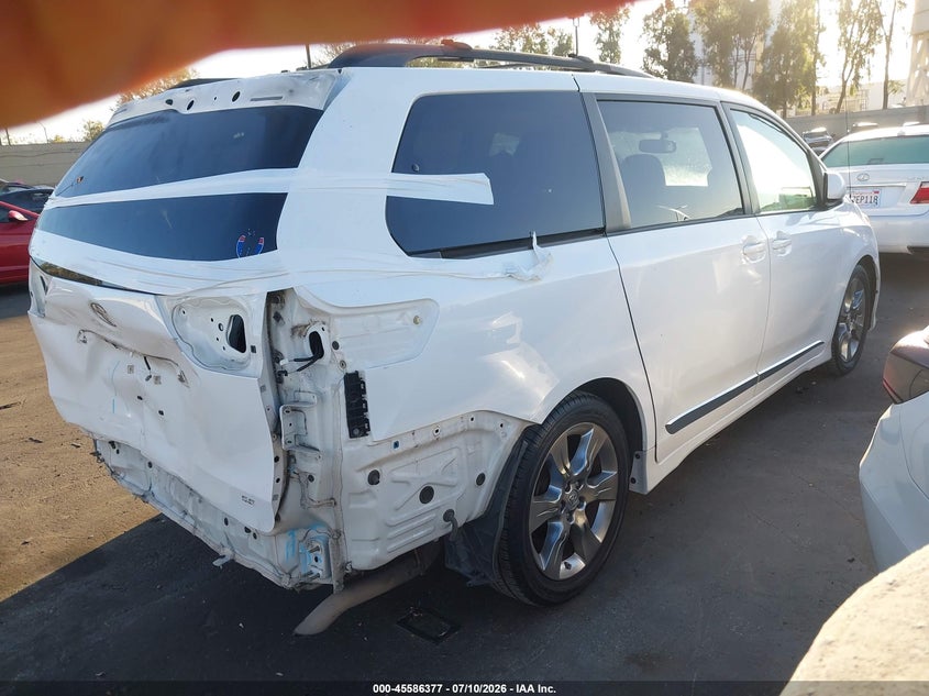 2012 Toyota Sienna VIN 5TDXK3DC7CS225919 IAAI salvage auction — REAR END, Salvage Certificate (California), sold $375 on 2026-07-24 (photo 4)