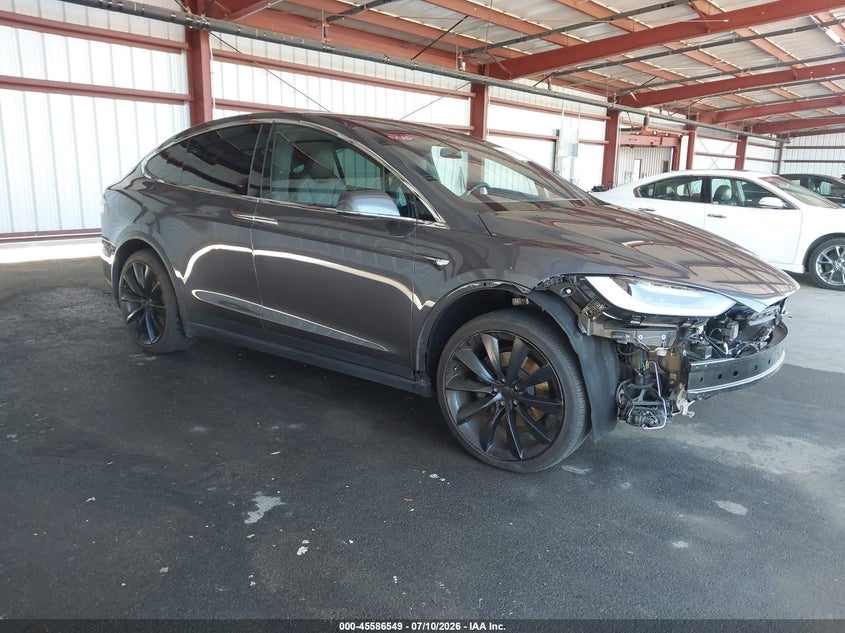 2021 Tesla Model x VIN 5YJXCAE27MF320414 IAAI salvage auction — FRONT END, Salvage (California), sold $16,100 on 2026-07-25 (photo 1)