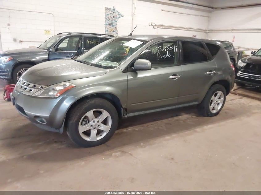2005 Nissan Murano VIN JN8AZ08W35W400209 IAAI salvage auction — NORMAL WEAR, Clear (Minnesota), sold $300 on 2026-07-29 (photo 2)