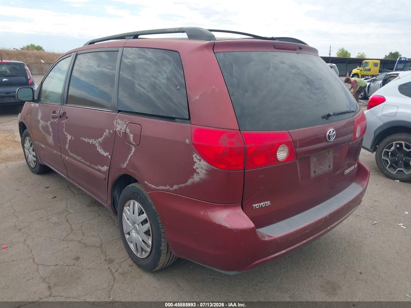 2007 Toyota Sienna VIN 5TDZK23CX7S012618 IAAI salvage auction — NORMAL WEAR, Clear - Dealer Only (California), sold $625 on 2026-07-22 (photo 3)