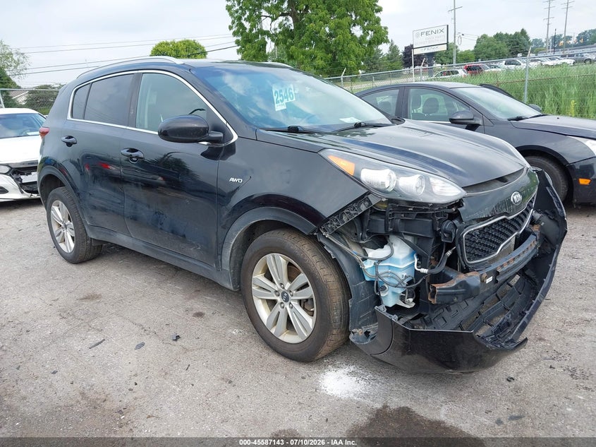 2018 Kia Sportage VIN KNDPMCAC8J7481797 IAAI salvage auction — FRONT END, Clear (Michigan), sold $1,250 on 2026-07-30 (photo 1)