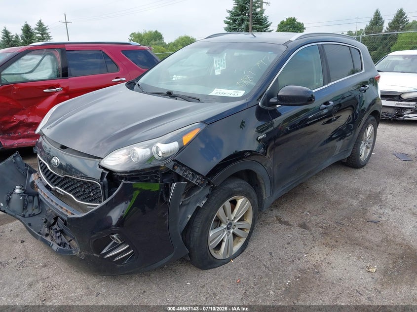 2018 Kia Sportage VIN KNDPMCAC8J7481797 IAAI salvage auction — FRONT END, Clear (Michigan), sold $1,250 on 2026-07-30 (photo 2)