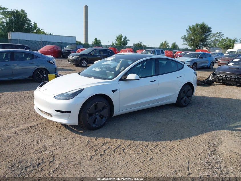 2023 Tesla Model 3 VIN 5YJ3E1EAXPF403940 IAAI salvage auction — RIGHT SIDE, Salvage (Pennsylvania), sold $7,100 on 2026-07-31 (photo 2)