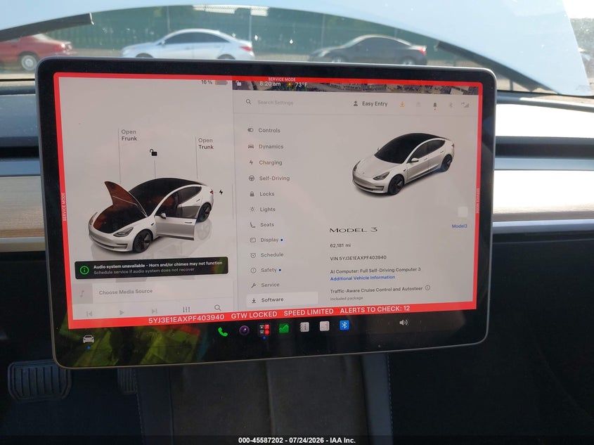 2023 Tesla Model 3 VIN 5YJ3E1EAXPF403940 IAAI salvage auction — RIGHT SIDE, Salvage (Pennsylvania), sold $7,100 on 2026-07-31 (photo 7)
