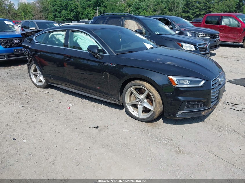 2019 Audi A5 VIN WAUENCF56KA098764 IAAI salvage auction — FRONT & REAR, Salvage Title, sold $3,600 on 2026-07-31 (photo 1)