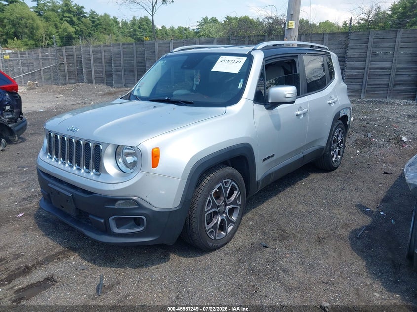 2015 Jeep Renegade VIN ZACCJADT4FPB23470 IAAI salvage auction — REAR END, Salvage Title, sold $1,675 on 2026-08-14 (photo 2)