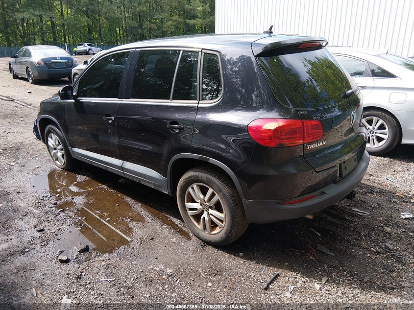 2014 Volkswagen Tiguan VIN WVGBV3AX0EW614957 IAAI salvage auction — NORMAL WEAR, Clear (Virginia), sold $425 on 2026-07-30 (photo 3)