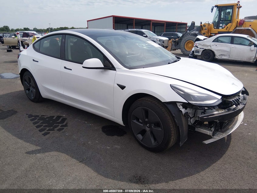 2023 Tesla Model 3 VIN 5YJ3E1EA1PF511346 IAAI salvage auction — FRONT & REAR, Salvage Title, sold $8,600 on 2026-10-03 (photo 1)