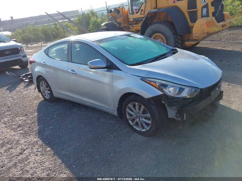 2015 Hyundai Elantra VIN KMHDH4AE2FU438205 IAAI salvage auction — LEFT FRONT, Salvage (Pennsylvania), sold $1,050 on 2026-07-28 (photo 1)