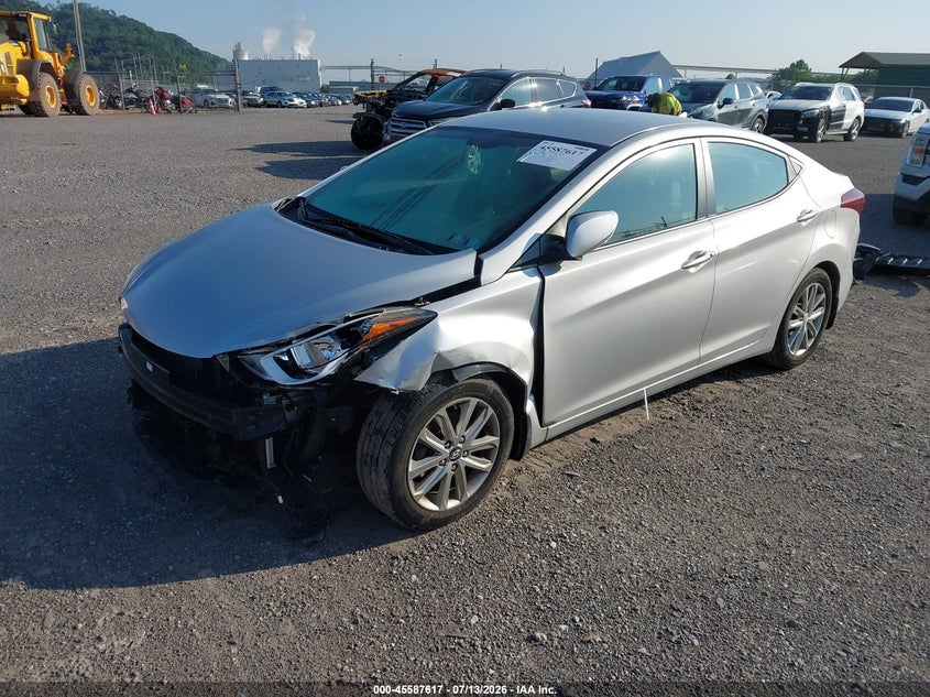 2015 Hyundai Elantra VIN KMHDH4AE2FU438205 IAAI salvage auction — LEFT FRONT, Salvage (Pennsylvania), sold $1,050 on 2026-07-28 (photo 2)