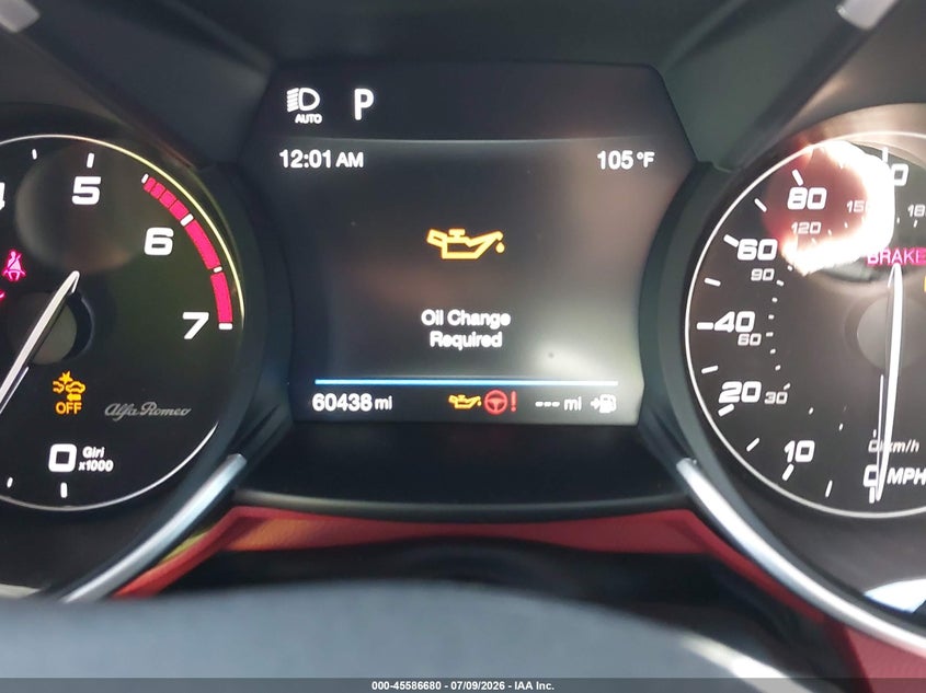 2019 Alfa romeo Giulia VIN ZARFANBN7K7620681 IAAI salvage auction — FRONT END, Salvage Title, sold $7,700 on 2026-08-16 (photo 7)