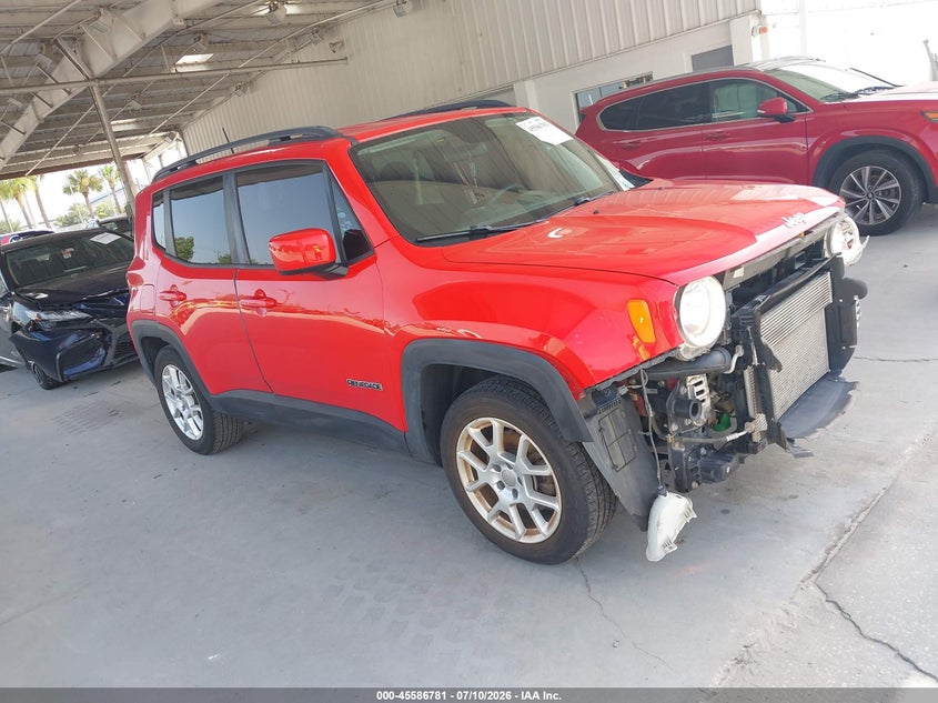 2019 Jeep Renegade VIN ZACNJABBXKPK85730 IAAI salvage auction — FRONT END, Rebuildable (Florida), sold $1,950 on 2026-08-19 (photo 1)