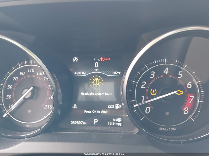 2020 Jaguar F-type VIN SAJD55EE5LCK68034 IAAI salvage auction — FRONT END, Salvage Title, sold $14,250 on 2026-08-24 (photo 7)