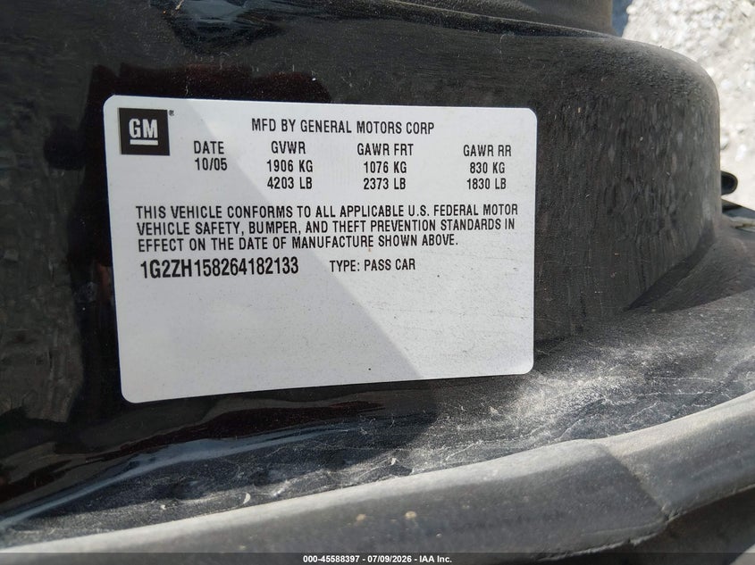 2006 Pontiac G6 VIN 1G2ZH158264182133 IAAI salvage auction — REAR END, Salvage (Missouri), sold $175 on 2026-08-21 (photo 9)
