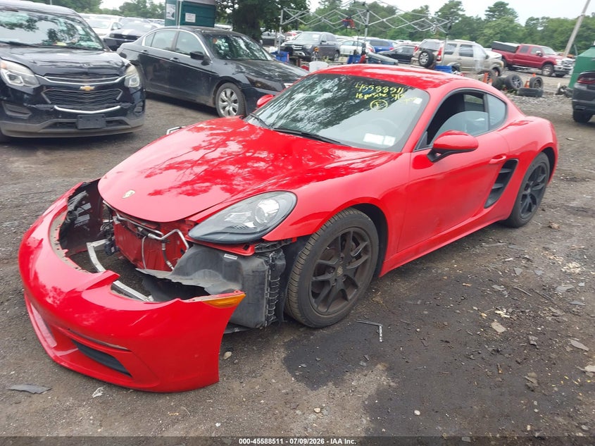 2018 Porsche 718 cayman VIN WP0AA2A82JK260746 IAAI salvage auction — FRONT END, Mv-907A (New York), sold $18,500 on 2026-08-25 (photo 2)