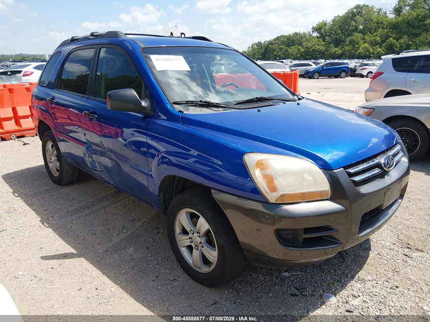 2007 Kia Sportage VIN KNDJF724677304916 IAAI salvage auction — NORMAL WEAR, Clear (Missouri), sold $550 on 2026-07-29 (photo 1)