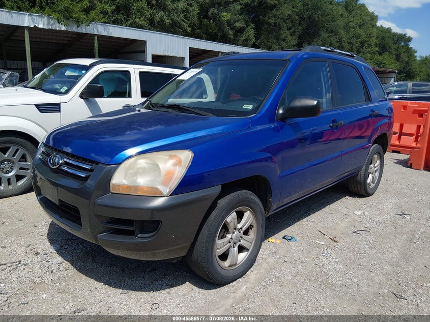 2007 Kia Sportage VIN KNDJF724677304916 IAAI salvage auction — NORMAL WEAR, Clear (Missouri), sold $550 on 2026-07-29 (photo 2)