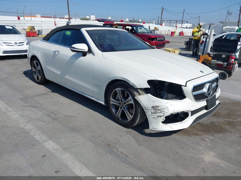 2018 Mercedes-benz E-klasse VIN WDD1K6FB1JF043423 IAAI salvage auction — FRONT END, Salvage (California), sold $12,000 on 2026-07-25 (photo 1)