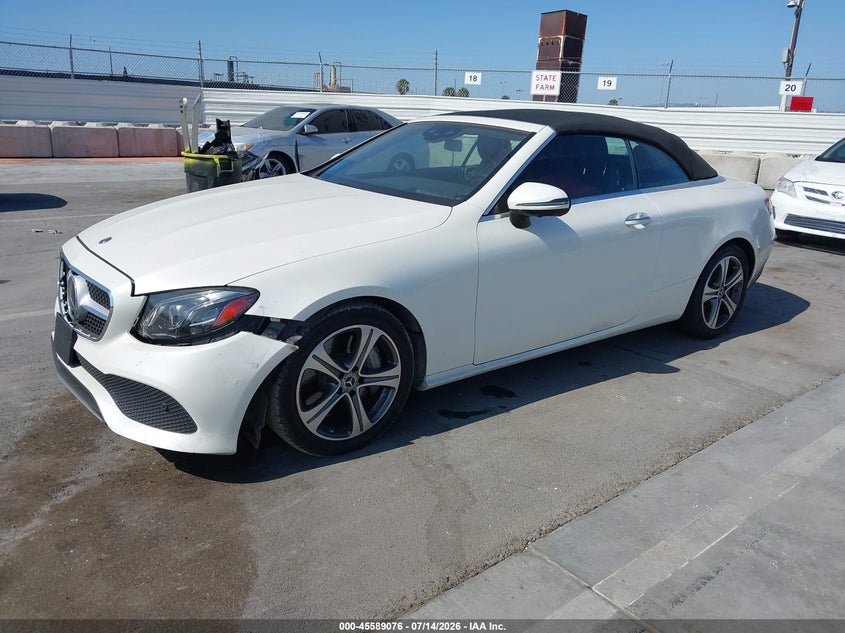 2018 Mercedes-benz E-klasse VIN WDD1K6FB1JF043423 IAAI salvage auction — FRONT END, Salvage (California), sold $12,000 on 2026-07-25 (photo 2)