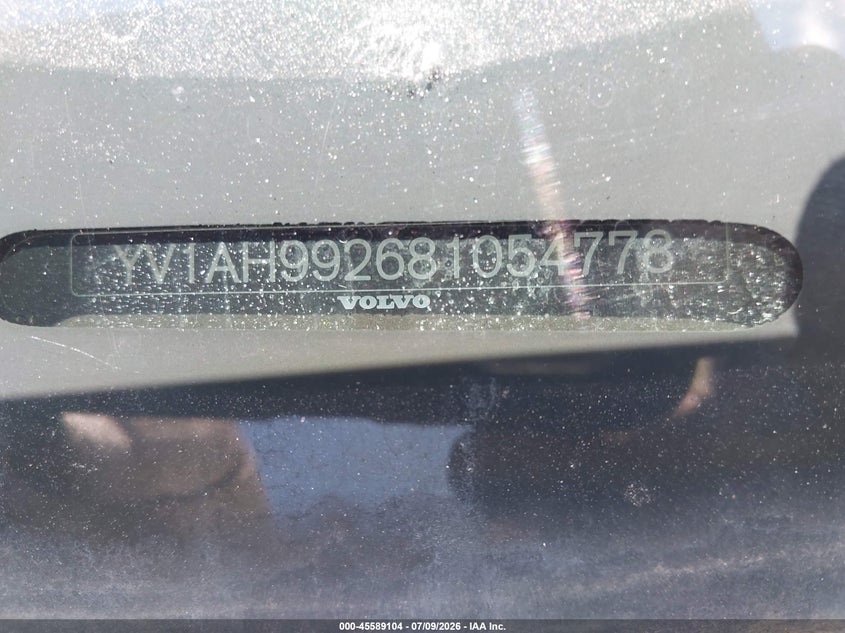 2008 Volvo S80 VIN YV1AH992681054778 IAAI salvage auction — FRONT END, Repossession Paperwork (Georgia), sold $300 on 2026-07-15 (photo 9)