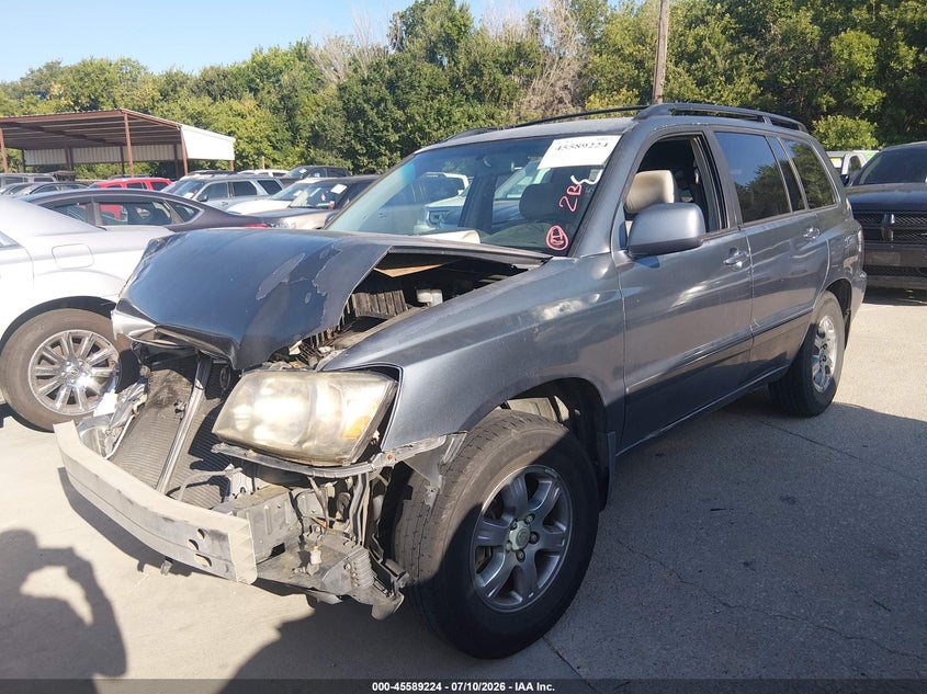 2004 Toyota Highlander VIN JTEDP21A240036886 IAAI salvage auction — NORMAL WEAR, Clear (California), sold $825 on 2026-07-29 (photo 2)