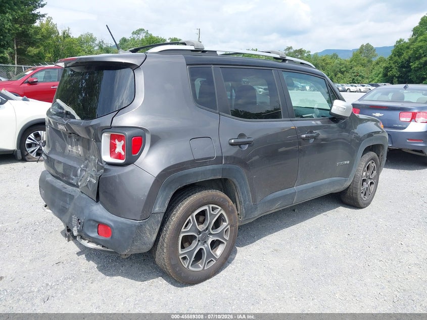 2016 Jeep Renegade VIN ZACCJBDT3GPC93102 IAAI salvage auction — FRONT & REAR, Clear (Virginia), sold $1,050 on 2026-08-11 (photo 4)