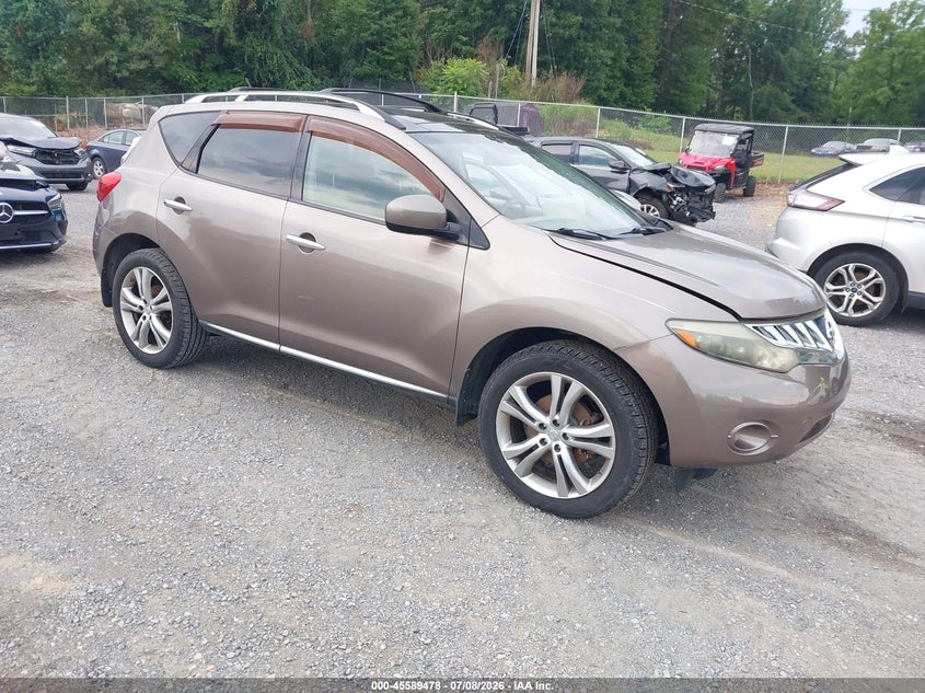 2009 Nissan Murano VIN JN8AZ18W09W161469 IAAI salvage auction — NORMAL WEAR, Clear (Virginia), sold $25 on 2026-07-14 (photo 1)