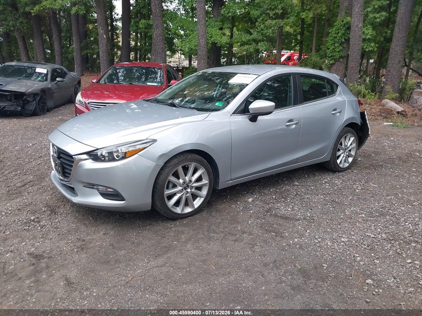 2017 Mazda 3 VIN 3MZBN1L71HM133705 IAAI salvage auction — FRONT & REAR, Salvage (Virginia), sold $3,350 on 2026-07-28 (photo 2)