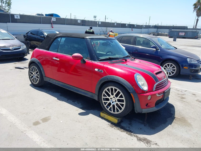2007 Mini Cooper VIN WMWRH33587TJ43440 IAAI salvage auction — FRONT END, Clear - Dealer Only (California), sold $300 on 2026-07-29 (photo 1)